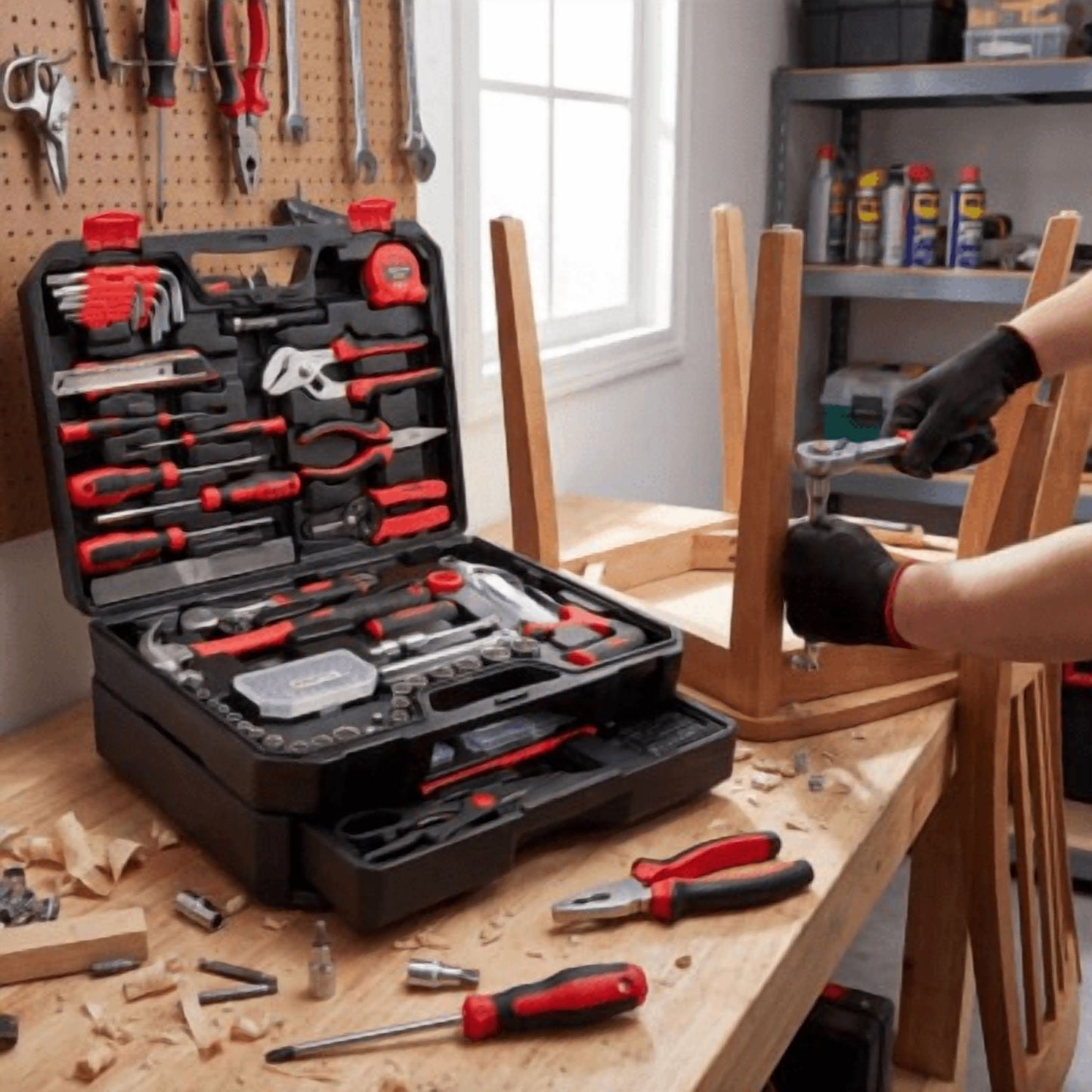 EDX 330-Piece Household Tool Set, Universal Home and Auto Repair Tool