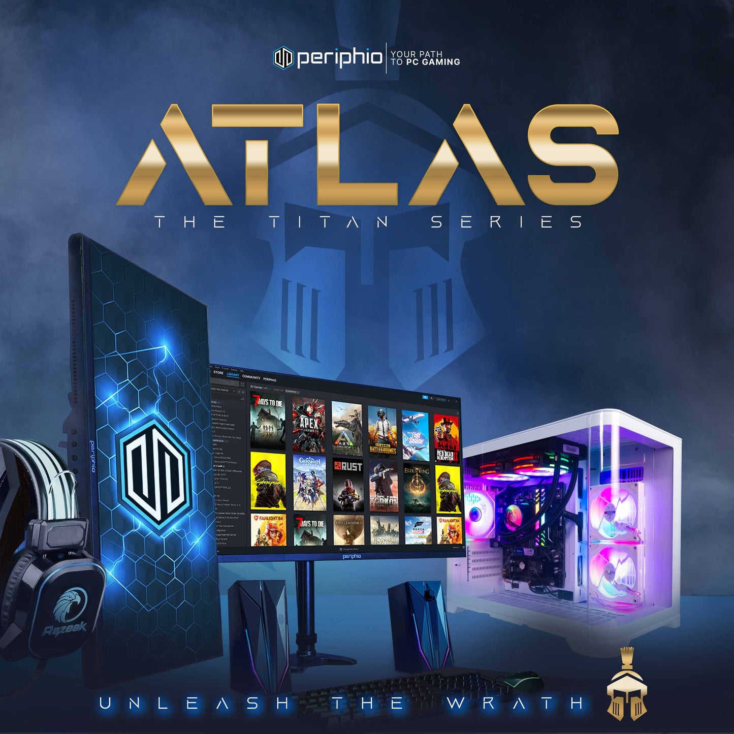 Periphio Atlas AMD Gaming PC, Liquid Cooled Ryzen 5 5600GT (4.4GHz Tur