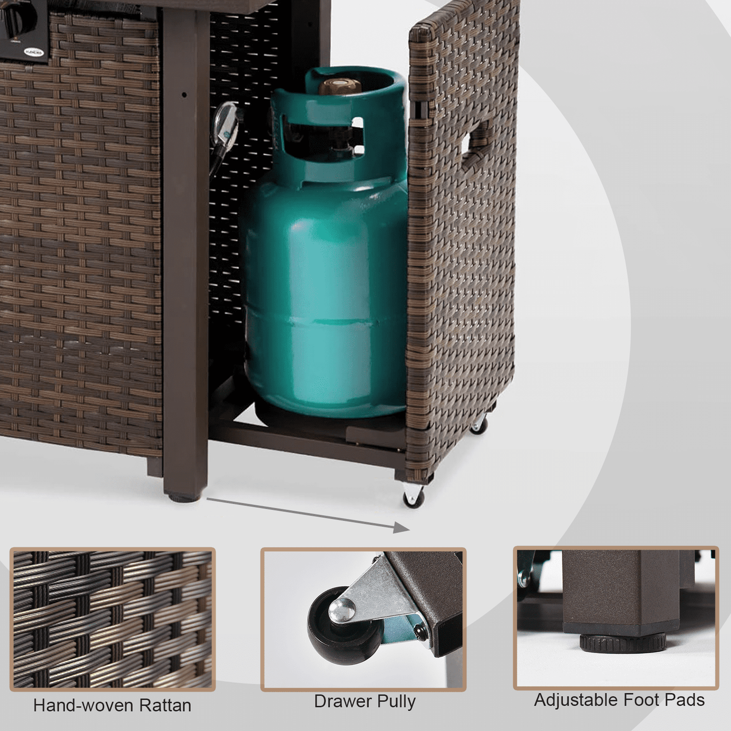 Grezone Outdoor Garden 12 Piece Patio Furniture with 43" 55000BTU Gas