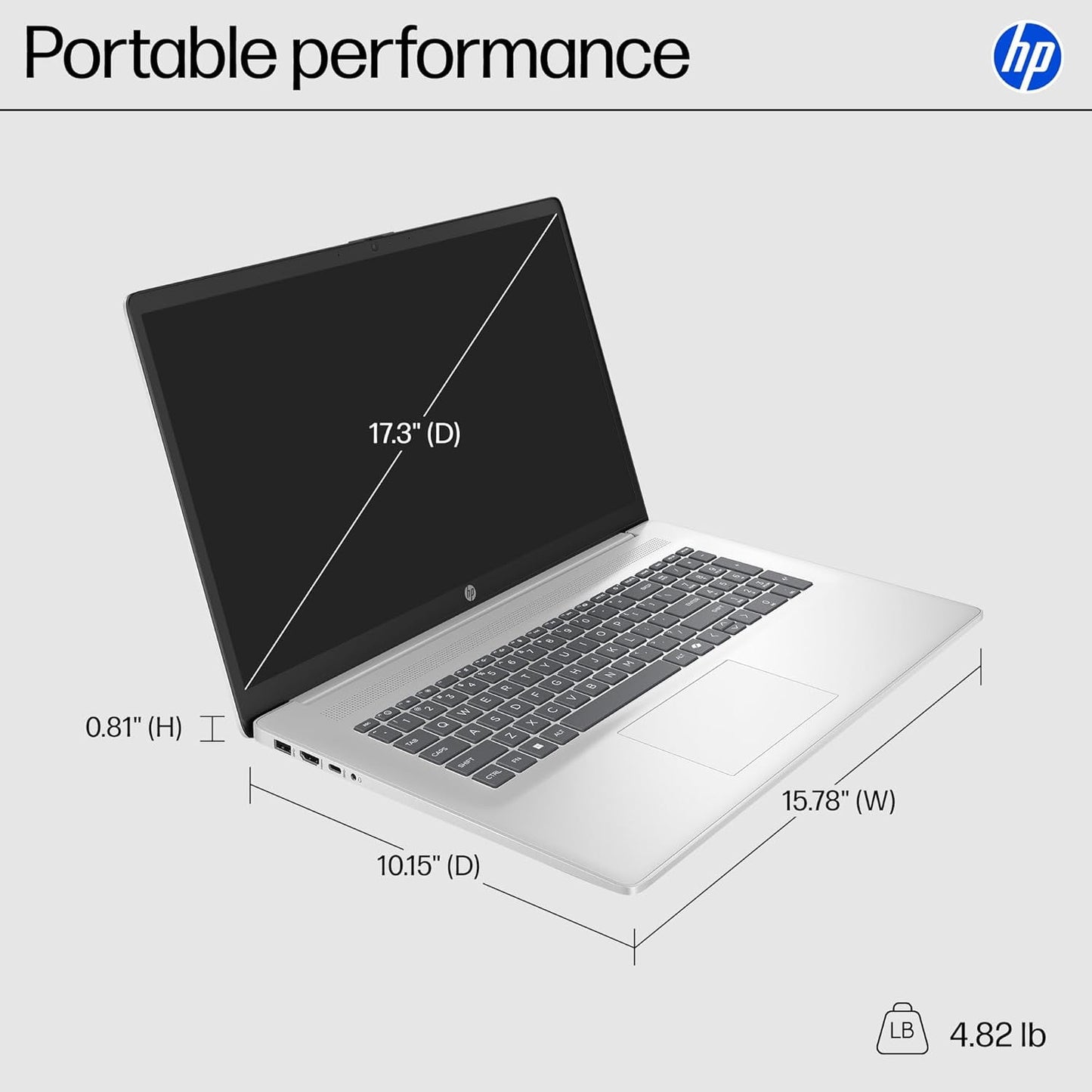 HP 17 Laptop Computer for Business, 17.3" 250 nits Touchscreen Display