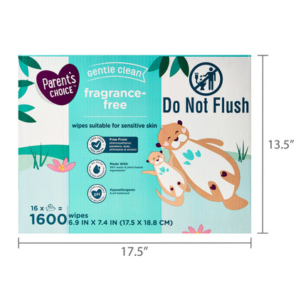 Parent's Choice Fragrance Free Baby Wipes, 900 Count (Select for More