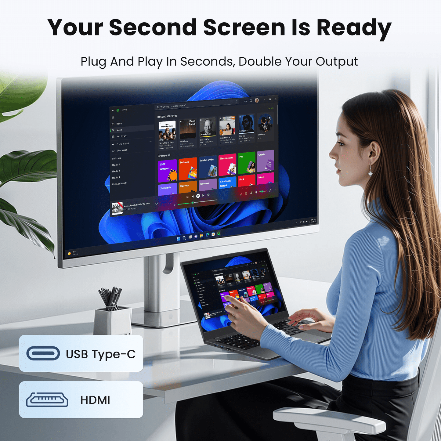 RNRUO 14" Laptop with Windows 11, 12GB RAM 128GB SSD, FHD Screen USB-C