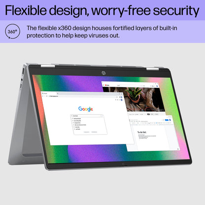 HP 14 inch x360 FHD Touch Chromebook Plus Laptop with Google AI Intel