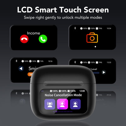 Touch Screen Wireless Earbuds Bluetooth Headphones with 50H Playtime,