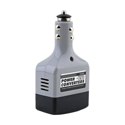 Car Power Inverter DC to AC Converter 150W with 2 AC Outlets and 2 USB