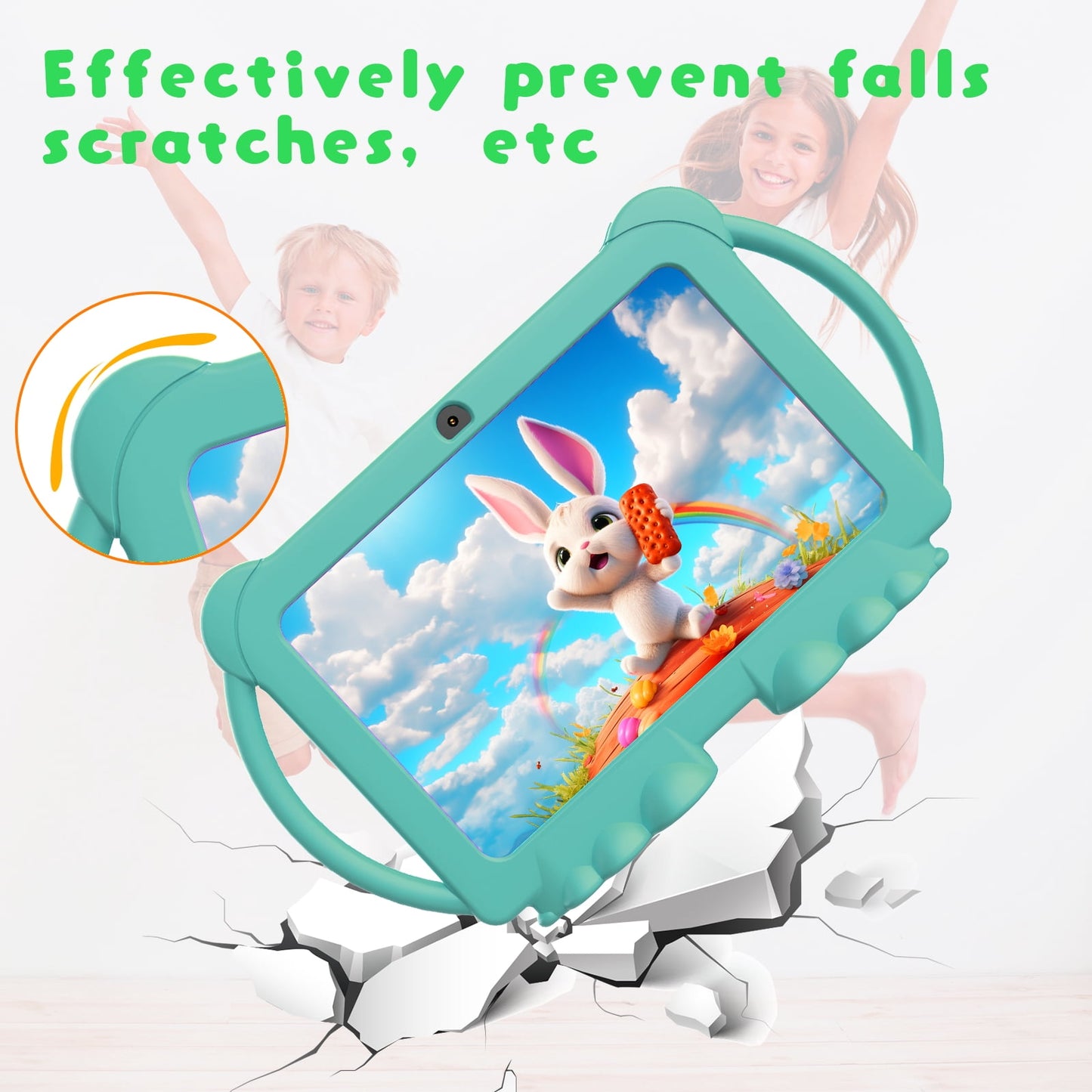 Kids Tablet, 7 inch Android Tablet for Kids, 4GB RAM 32GB ROM 1024GB E