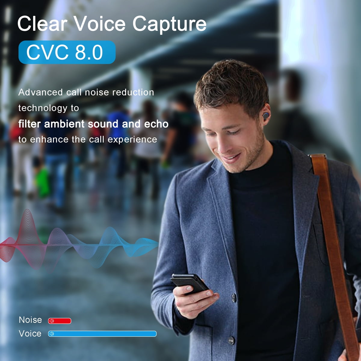 Cshidworld Wireless Earbuds, Bluetooth 5.0 Headphones IPX8 Waterproof,