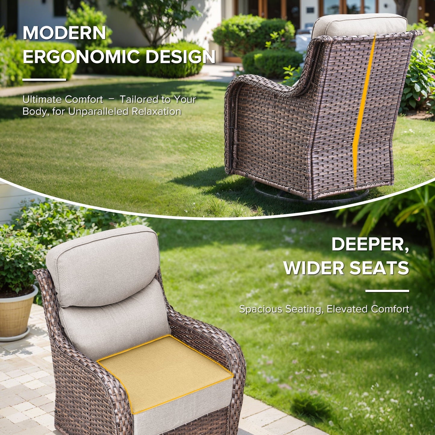 Bellefurn Outdoor Swivel Rocker Patio Chairs with Side Table,Patio Swi