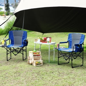Danolapsi Oversized Folding Director Camping Chair,Heavy Duty Portable