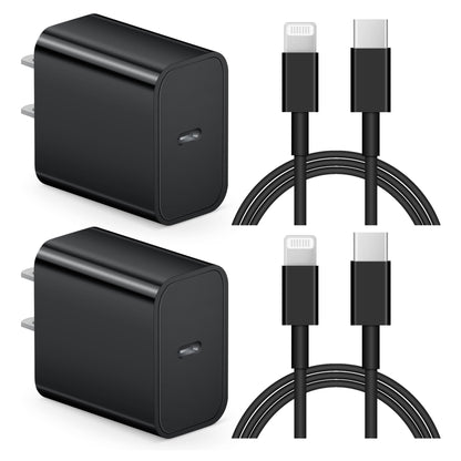 Coreykin 20W USB C Wall Charger-2 Pack Super Fast Charger with 6FT Cab