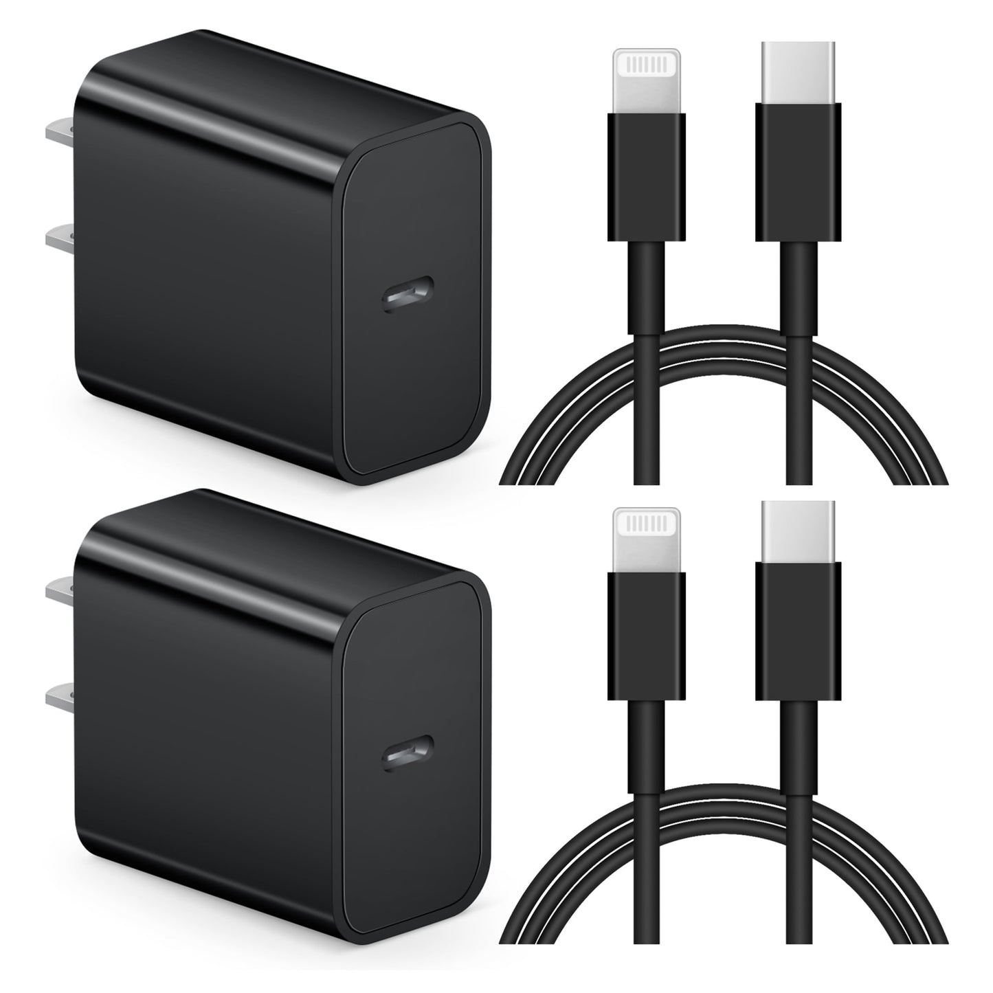 Coreykin 20W USB C Wall Charger-2 Pack Super Fast Charger with 6FT Cab