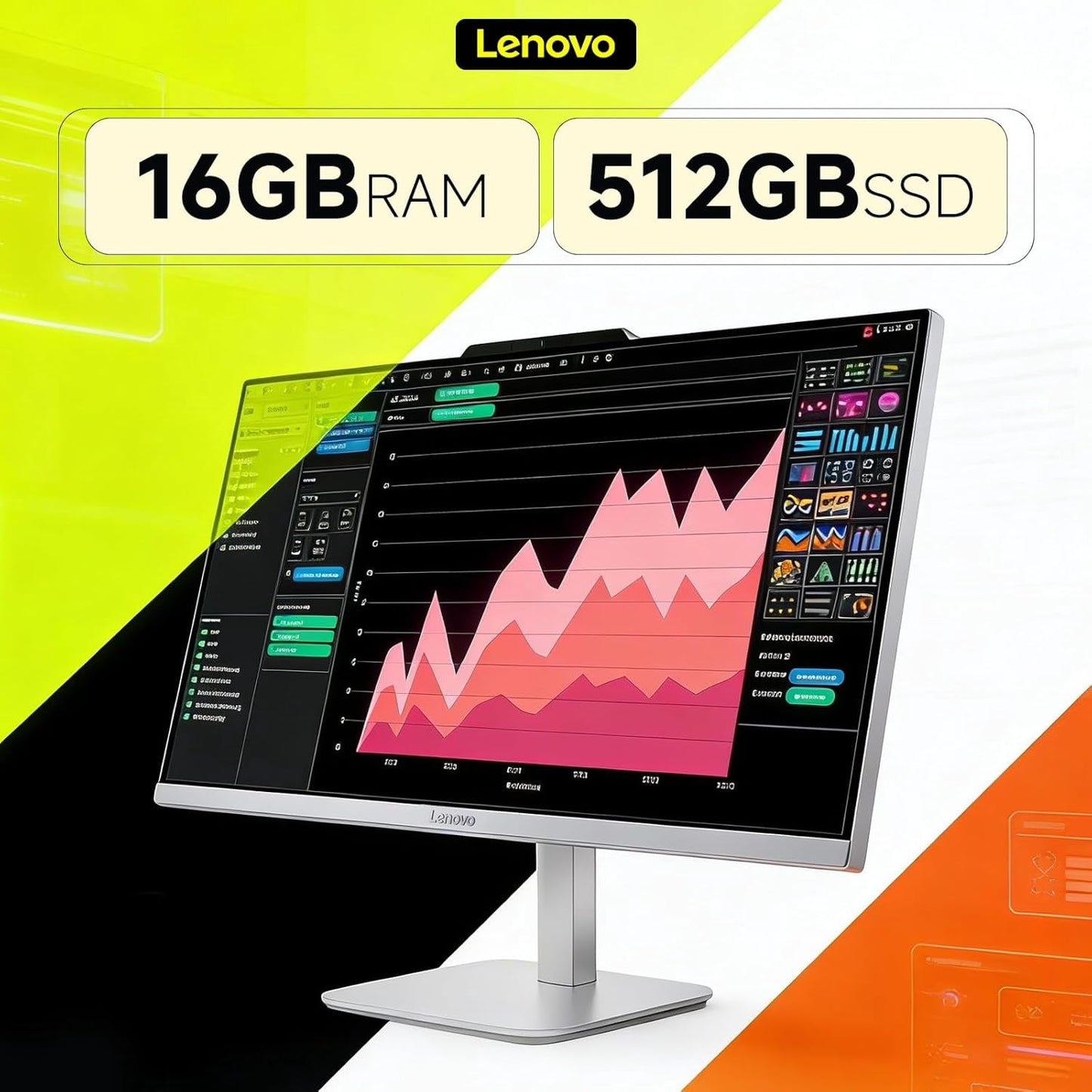 Lenovo All in One Desktop Computer, 23.8" IPS FHD Display, Intel N100