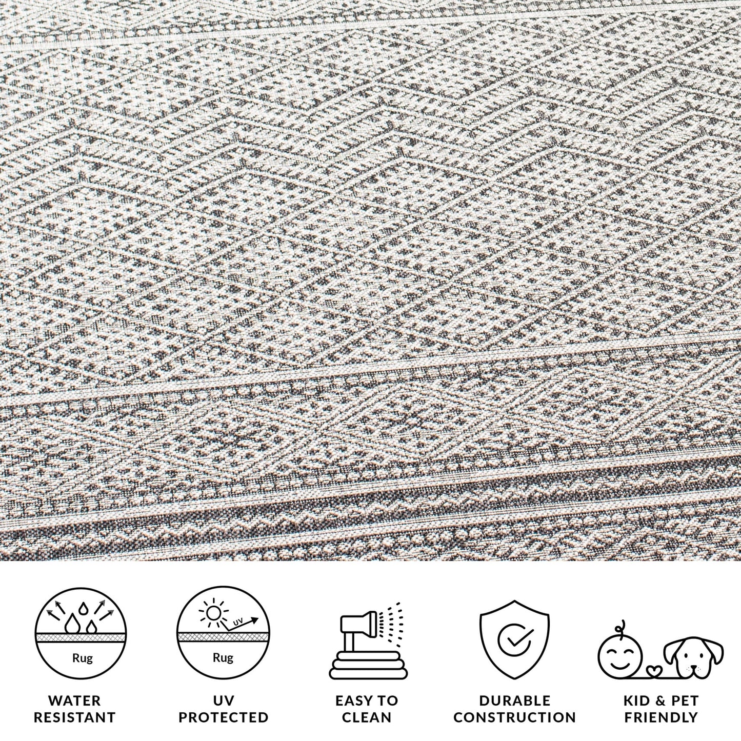 SAFAVIEH Courtyard Eric Geometric Chevron Indoor/Outdoor Area Rug, 5'3