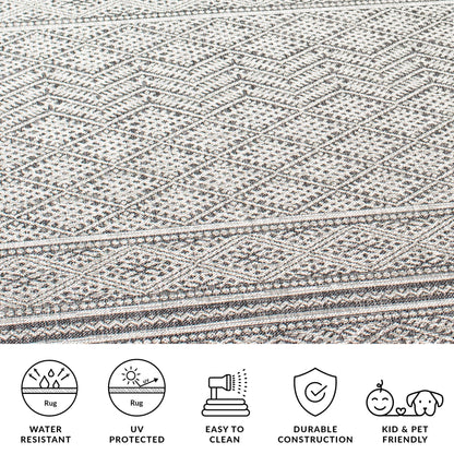 SAFAVIEH Courtyard Eric Geometric Chevron Indoor/Outdoor Area Rug, 5'3