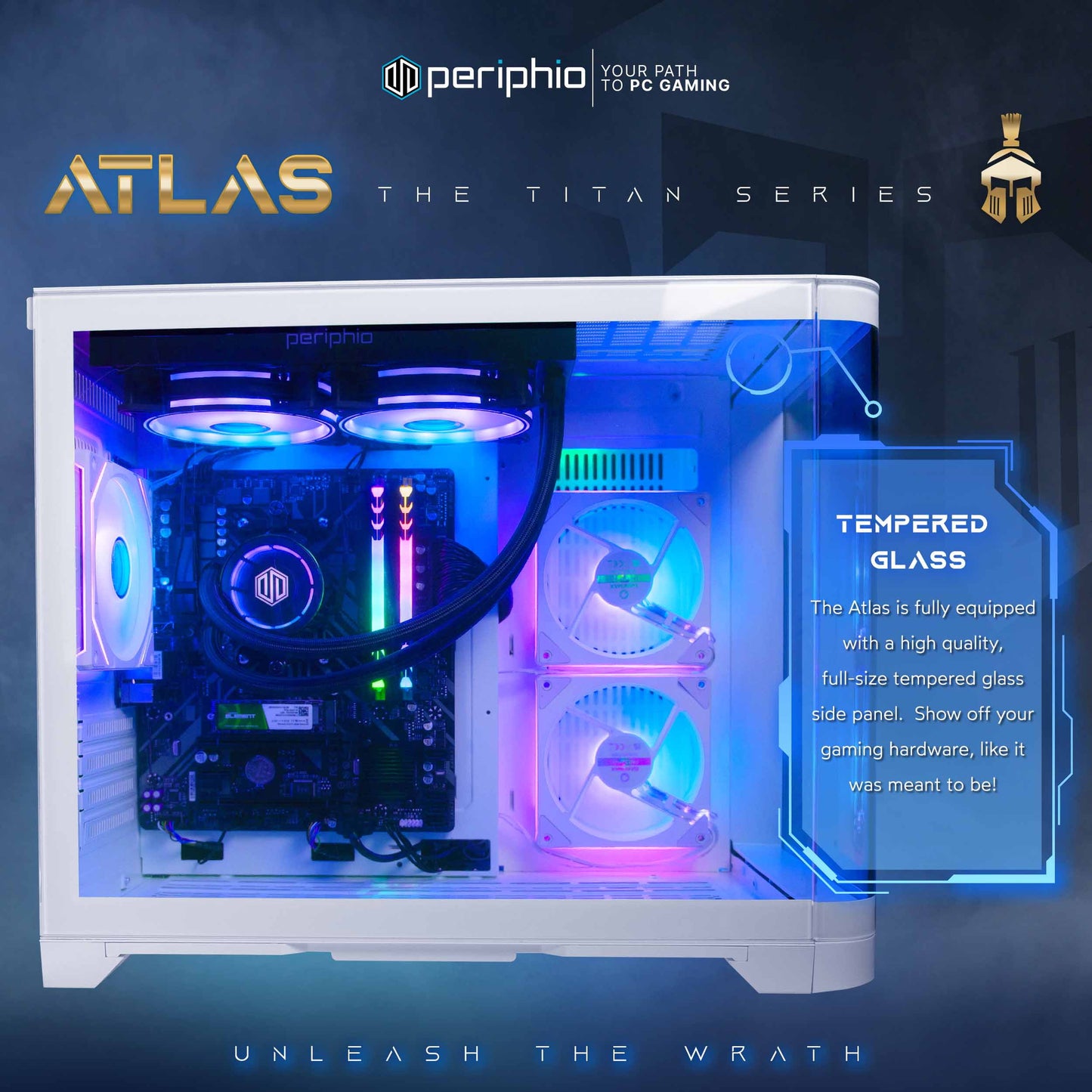 Periphio Atlas AMD Gaming PC, Liquid Cooled Ryzen 5 5600GT (4.4GHz Tur