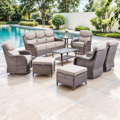 Bellefurn Outdoor Swivel Rocker Patio Chairs with Side Table,Patio Swi