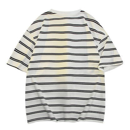 Mens Shirts Under $10 Mens Striped Shirts Short Sleeve Loose Fit Crewn