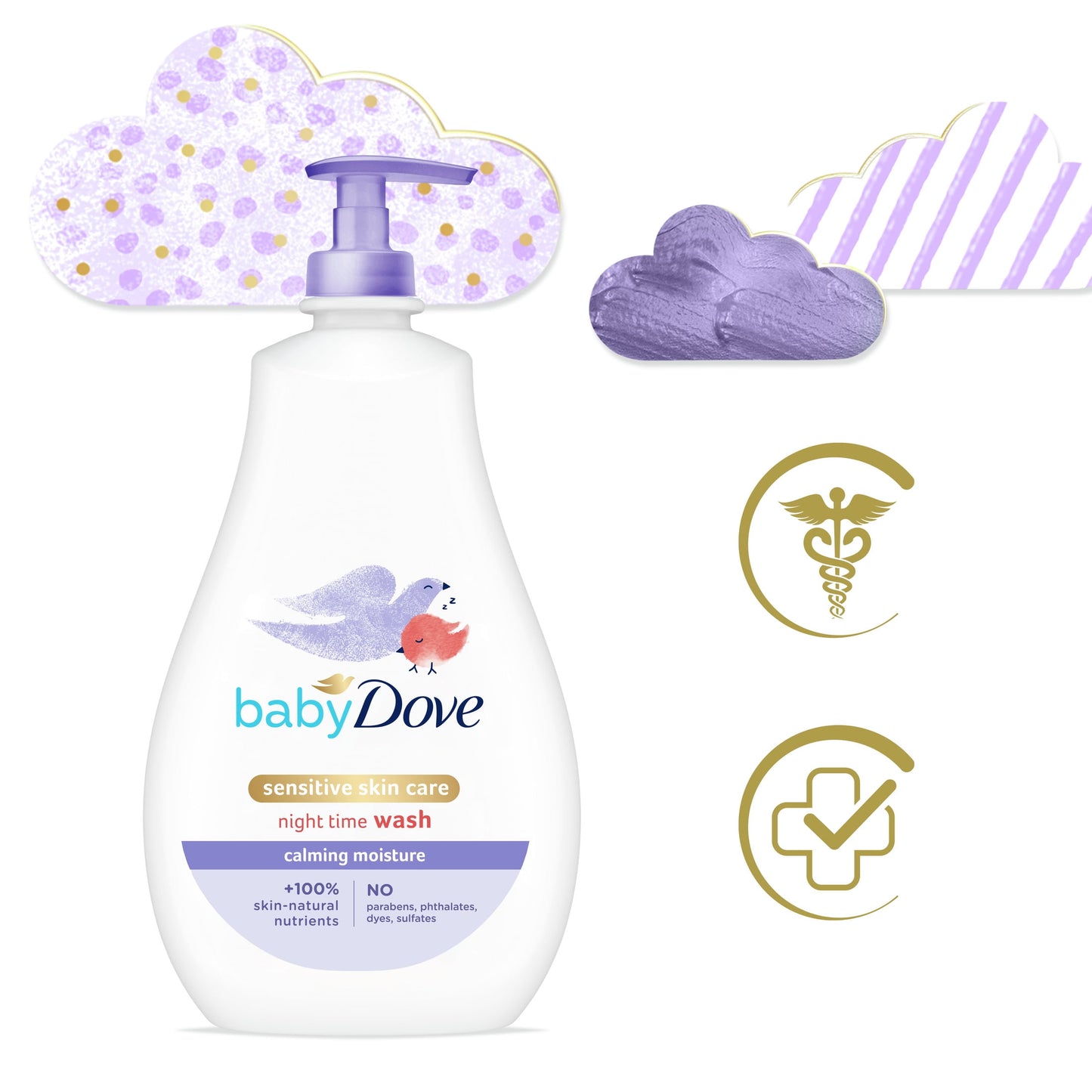Baby Dove Sensitive Skin Body Wash Calming Moisture Hypoallergenic & T