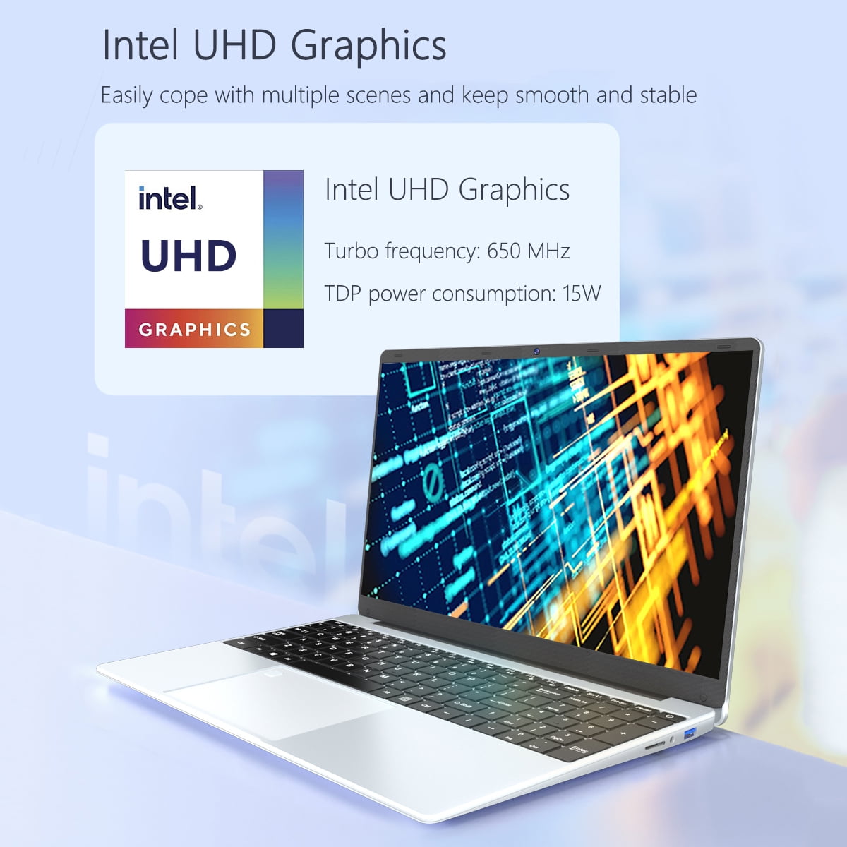 KUU 15.6" Laptop, Intel Celeron N5095, 16GB RAM, 512GB SSD, Windows 11
