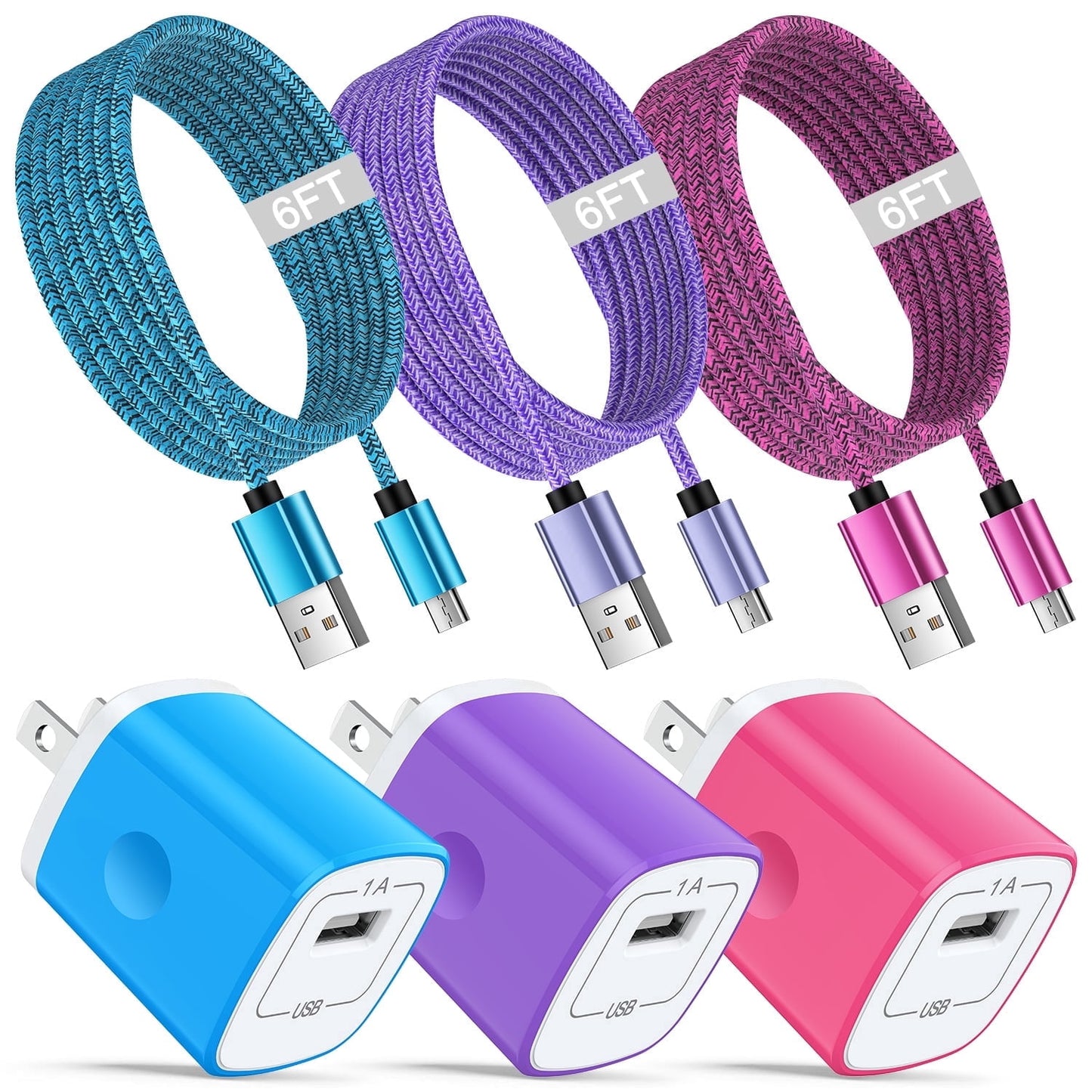 Fast Charger USB Wall Charger with USB-A to Micro Cable 6FT Fast Charg