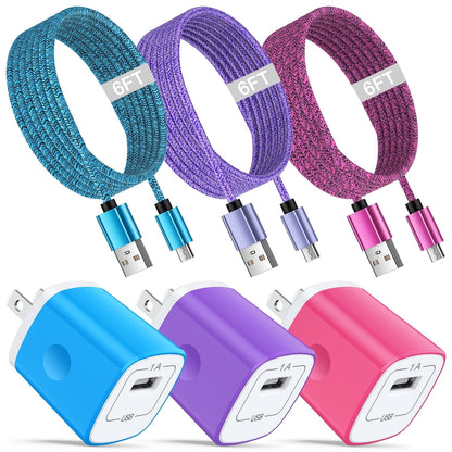 Fast Charger USB Wall Charger with USB-A to Micro Cable 6FT Fast Charg