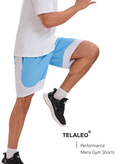 TELALEO 5 Pack Mens Mesh Athletic Basketball Shorts Gym Shorts with Po