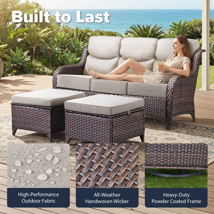 Bellefurn Outdoor Swivel Rocker Patio Chairs with Side Table,Patio Swi