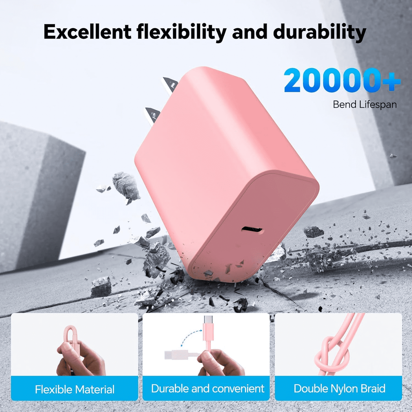 for iPhone 17 16 15 Charger,2 Pack USB C Charger Block Type C Chargers