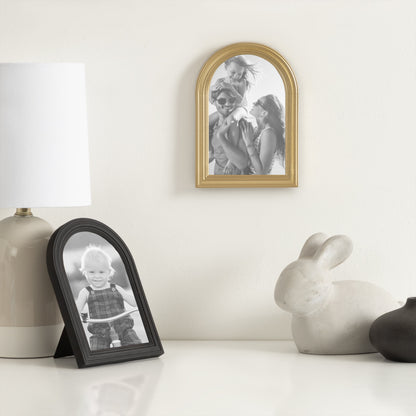 (3 pack) DesignOvation 4x6 Arch Gold Decorative Tabletop Picture Frame