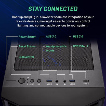 Skytech Shadow Gaming PC Desktop AMD Ryzen 5 5500 NVIDIA GeForce RTX 3