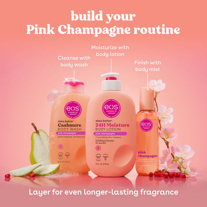 eos Shea Better Cashmere Body Wash, Pink Champagne, Creamy Gel Formula