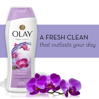 Olay Fresh Outlast Body Wash, Orchid & Black Currant, 30 oz