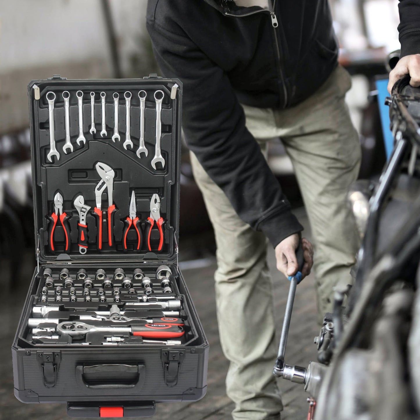 M optimized Home Tool Kit, Household Repair Hand Tool Set with Tool Bo
