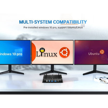 Industrial Mini PC, Kinupute Fanless Desktop Computer Core i5-4200U 1.