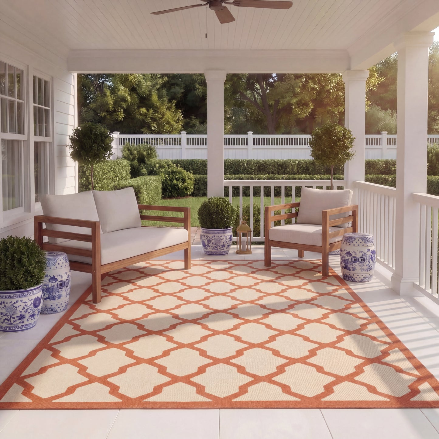 Safavieh Courtyard Amber Geometric Indoor/Outdoor Area Rug, Beige/Terr