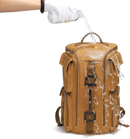 Vintage Canvas Travel Backpack, Casual Daypack for 17“ Laptop Tote S