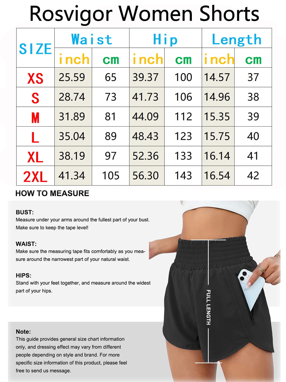Rosvigor Womens Athletic Shorts High Waisted Running Shorts Gym Workou