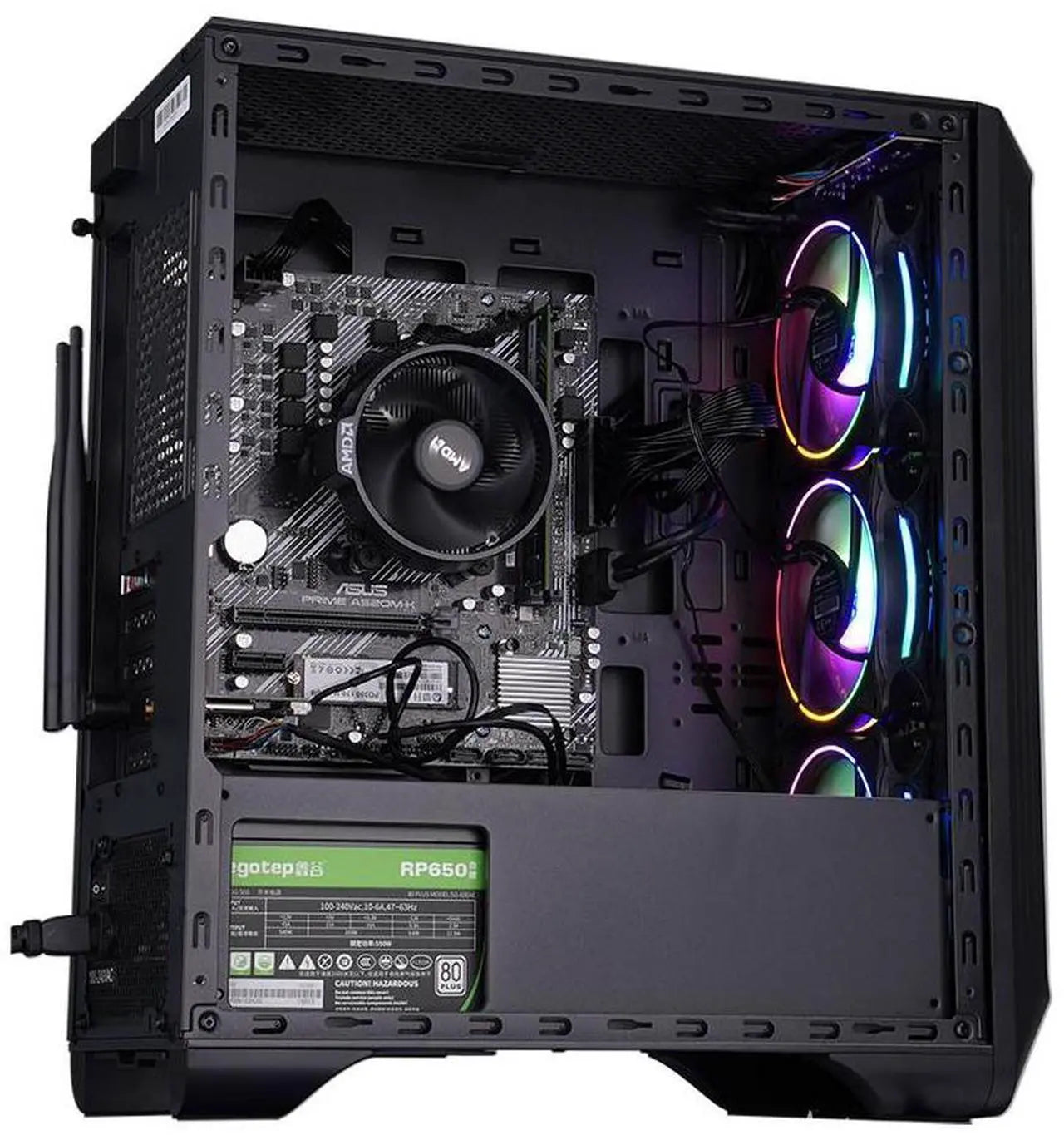 IPASON Gaming Desktop PC, AMD Ryzen 5 5600G, 16GB DDR4 3200MHz, 1TB NV
