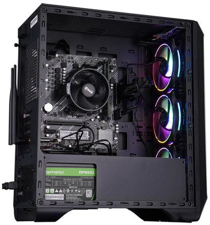 IPASON Gaming Desktop PC, AMD Ryzen 5 5600G, 16GB DDR4 3200MHz, 1TB NV