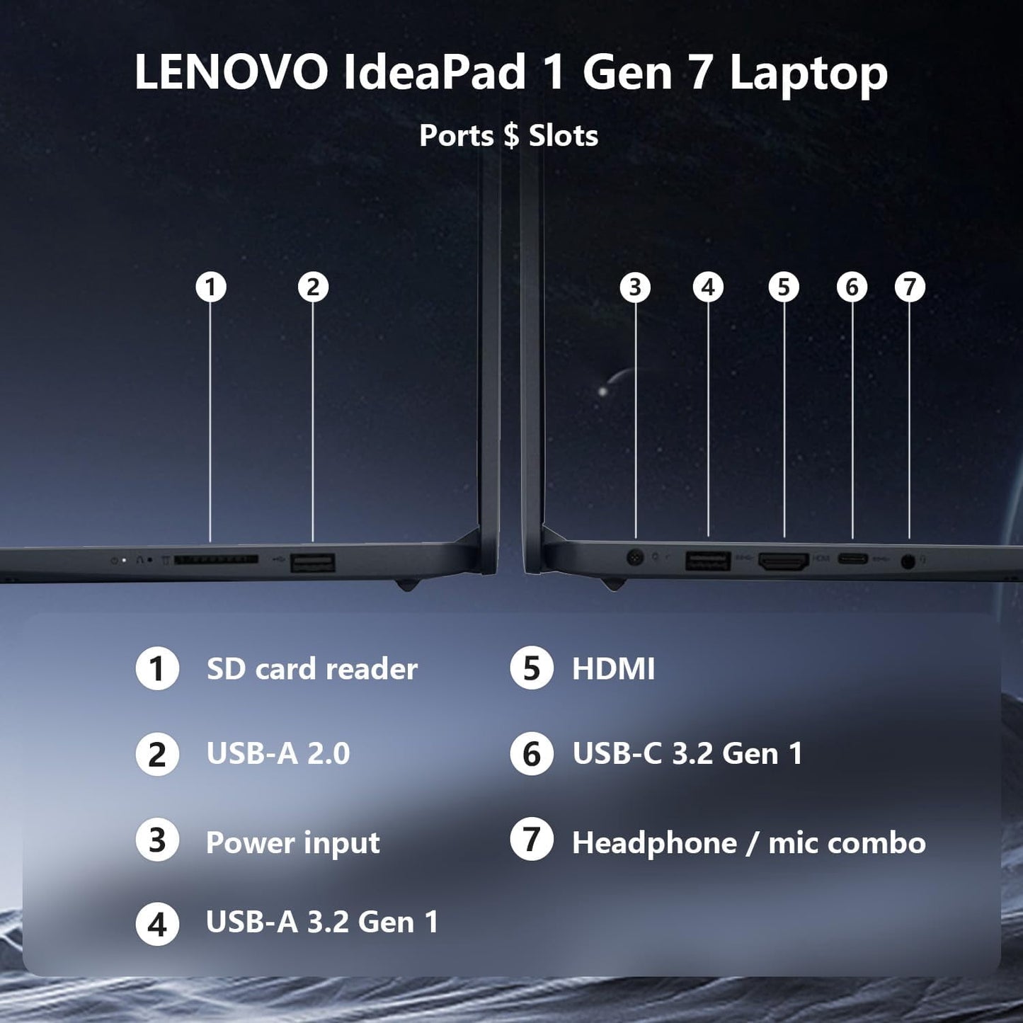 Lenovo IdeaPad 1 15.6" FHD Laptop, AMD Ryzen 5 7520U, 8GB RAM, 256GB S