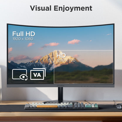 KOORUI 24" 100Hz Curved Computer Monitor, FHD 1080P 1500R PC Monitors,