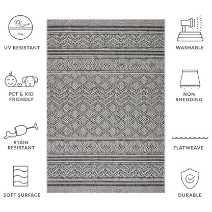 SAFAVIEH Courtyard Eric Geometric Chevron Indoor/Outdoor Area Rug, 5'3