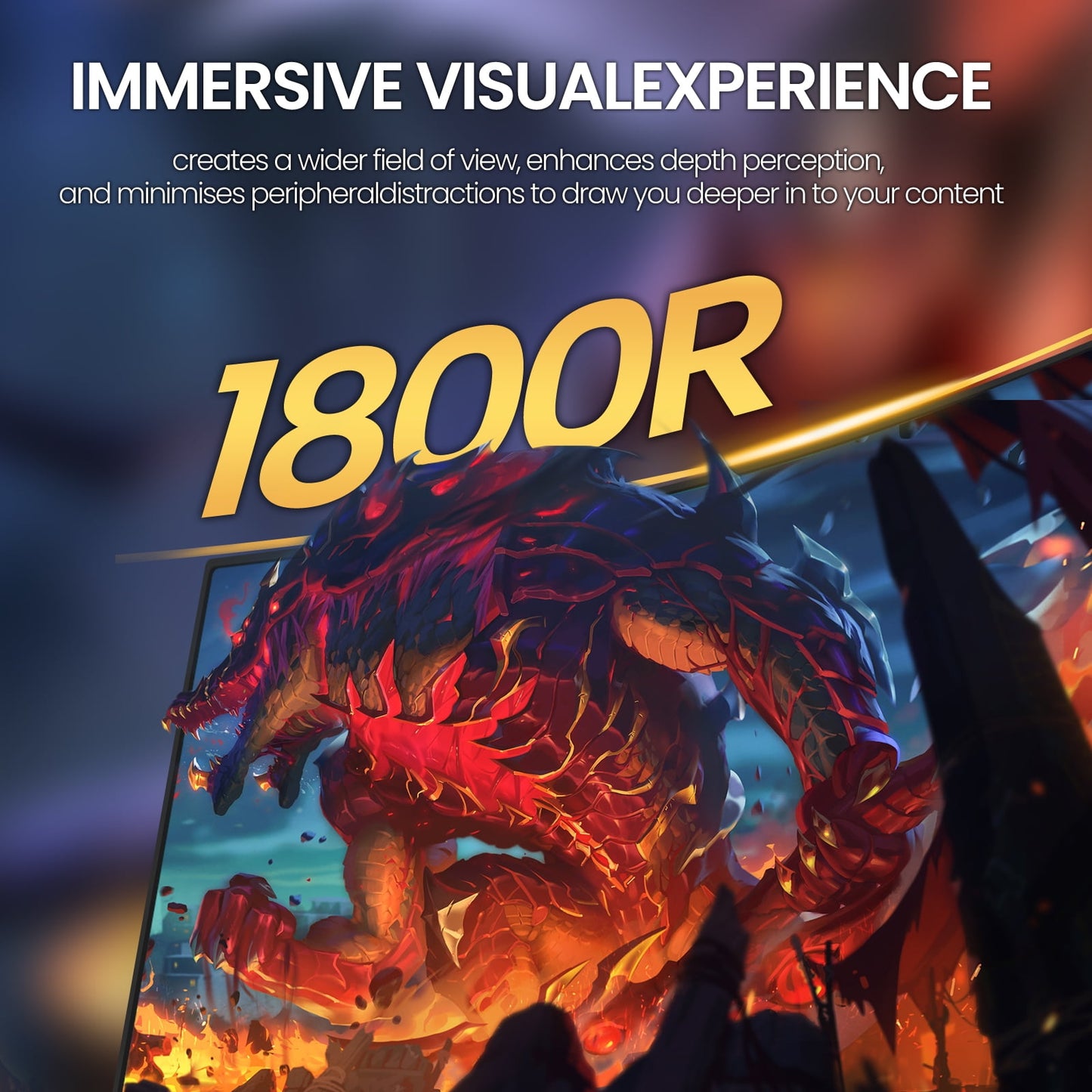 CRUA 27" 165Hz/180Hz Curved Gaming Monitor - FHD 1080P,FreeSync,1800R