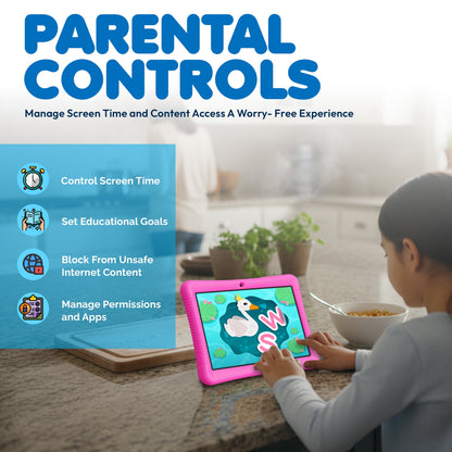 Contixo K102 Kids Tablets Bundle, Educational Tablets for Kids with Ca