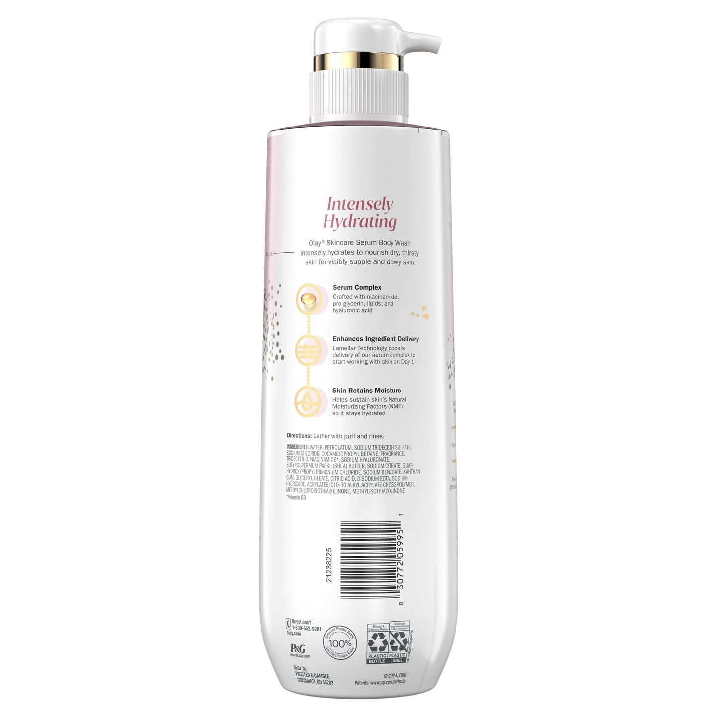Olay Nourishing Body Wash for women, Hyaluronic Acid, 20 fl oz