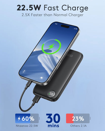 Fast Charging Power Bank, 10000mah Portable Charger for iPhone, 22.5W