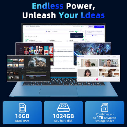 SGIN 18.5" Windows 11 Laptop 16GB DDR4 1024GB SSD Laptops Computer - 4