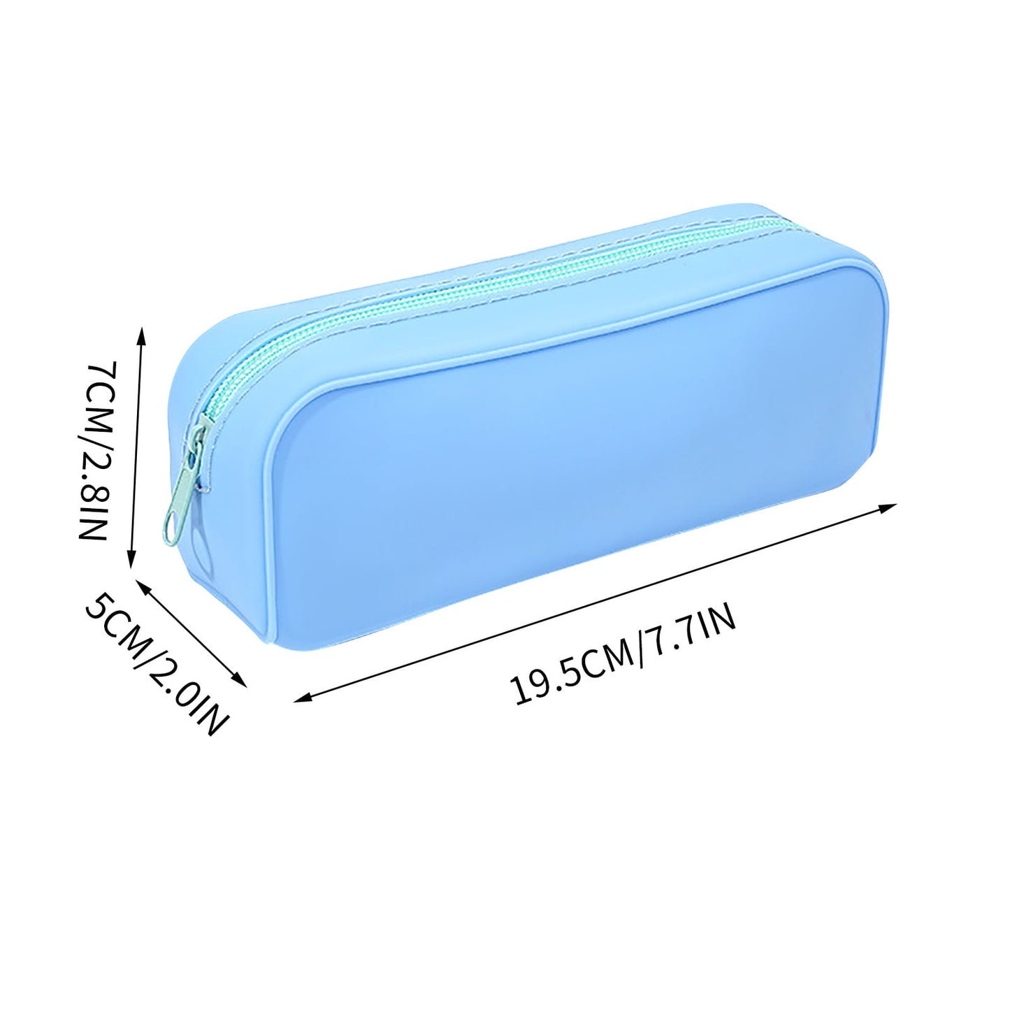 Solid Color Large Capacity Pencil Case, Fashionable Zipper Stationery