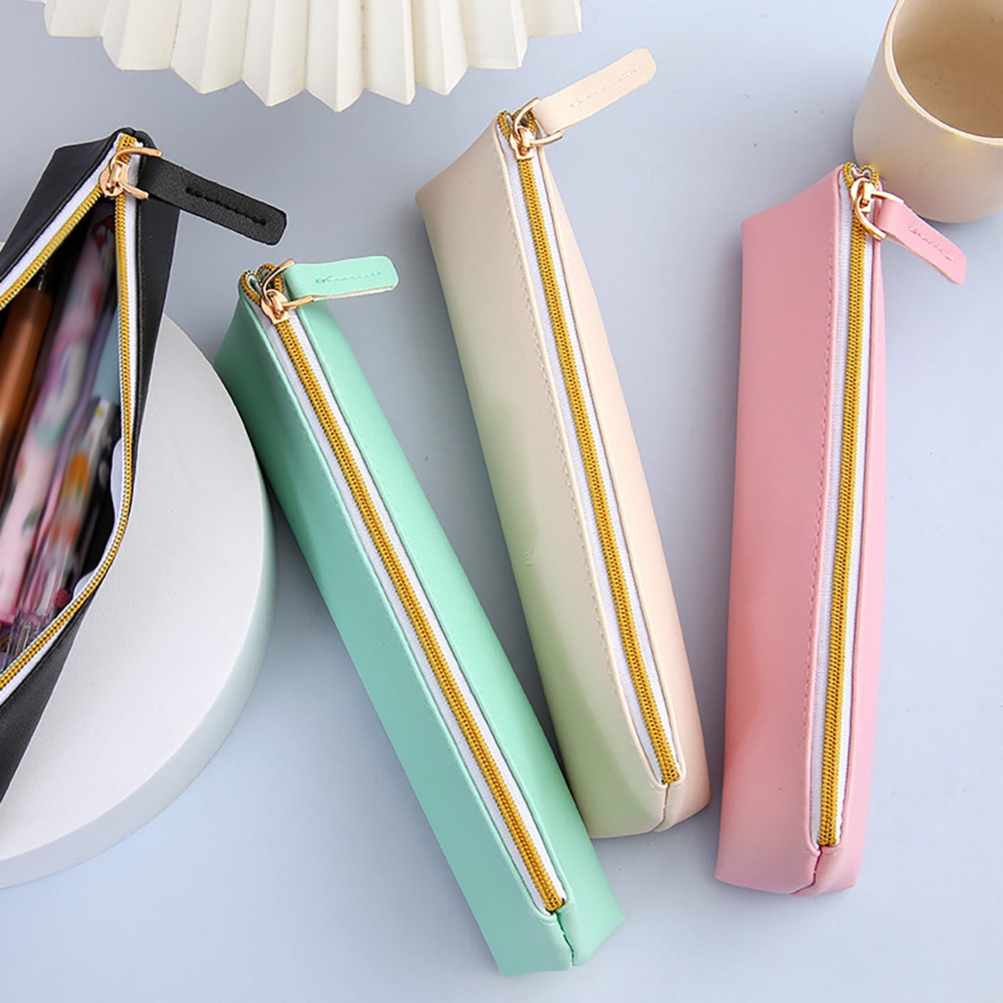 Toolix Leather Pen Pencil Case Cute Pencil Small Pen Bag Aesthetic Sta