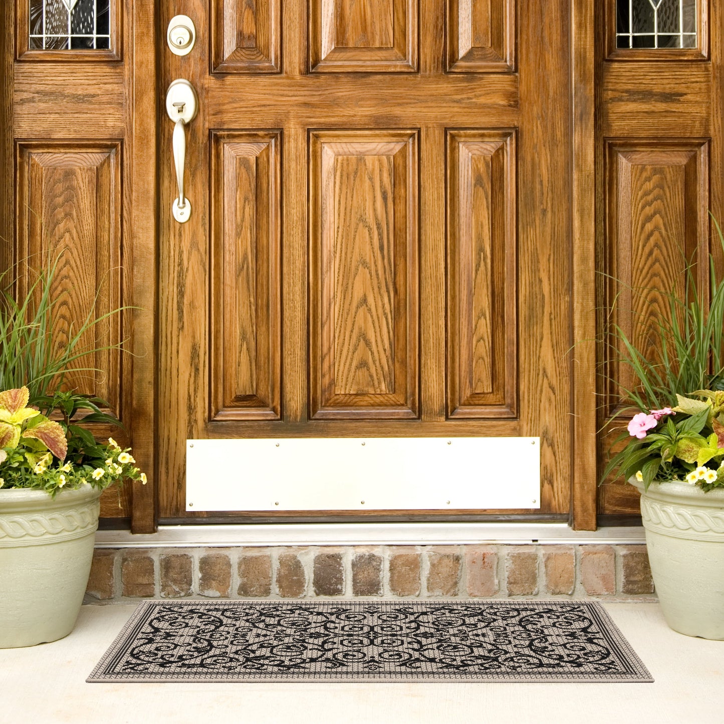Safavieh Courtyard Nanda Botanical Indoor/Outdoor Area Rug, Sand/Black